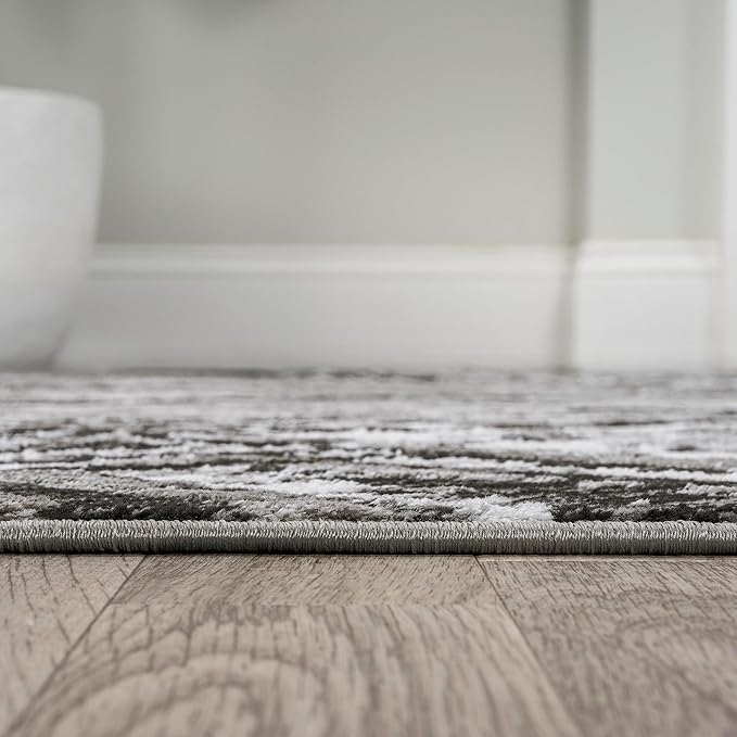 JONATHAN Y Slant Abstract Black/Gray Indoor Area Rug 5X8 ft, Modern for Living Room, Bedroom, Kitchen, Office, Easy-Cleaning, High Traffic, Pet-Friendly, Non-Shedding SOR201D-5