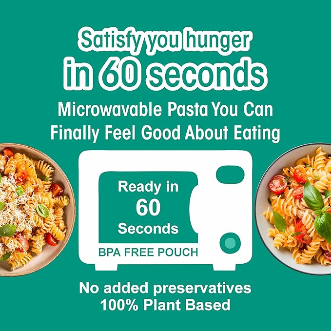 Pasta Zing Fusilli Pasta ??Fully Cooked Spiral Pasta, Microwaveable in 60 Seconds, Made with 100% Italian Durum Wheat, Non-GMO, Halal & Kosher Certified, No Preservatives ??7.05 oz (Pack of 7)