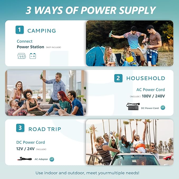 EUHOMY 12 Volt Refrigerator, 26QT(25L) Compressor Electric Cooler APP Control, Car Fridge -4℉~68℉, Portable Refrigerator 12/24V DC 110-240V AC, Portable Freezer for Camping, Travel, Boat