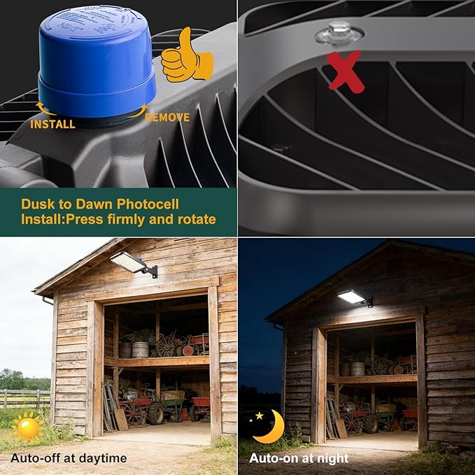 150W LED Parking Lot Light 22500lm (Eqv 600W HID HPS) Arm Mount LED Pole Light IP65 5000K ETL Listed Commercial Area Lighting with Smart Photocell 6KV SPD 7 Yrs Warranty -2Pack