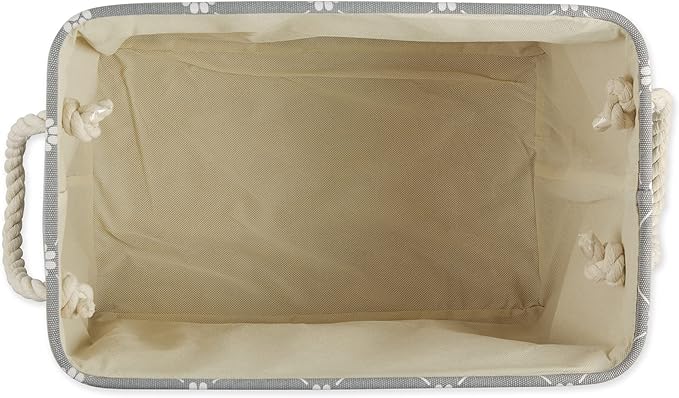 Bone Dry Pet Storage Paw and Bone, Trellis Collection, Large Rectangle, 17.5x12x15 Gray