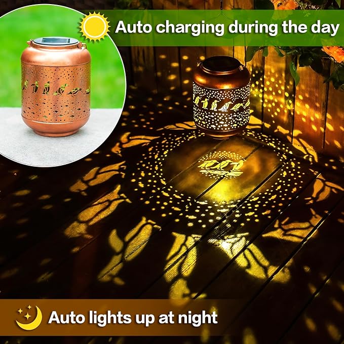 Penguin Solar Lanterns Outdoor Waterproof,Hanging Solar Lights Penguin Gifts for Women Men Metal LED Decorative Light for Yard,Patio,Lawn,Tabletop,Pathway,Landscape,Garden Decor