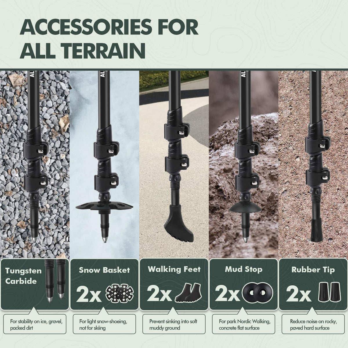 KINGGEAR Trekking Poles - 7075 Aluminum