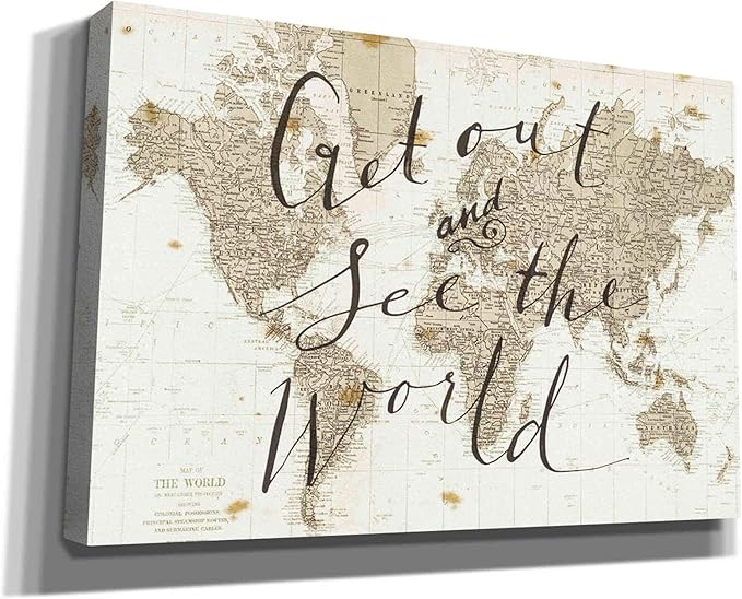 Epic Graffiti 'Get Out and See the World' by Sara Zieve Miller, Canvas Wall Art, 60"x40"