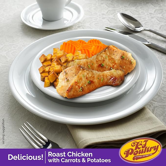 KJ Poultry Kosher for Passover Gluten Free Meals, Roast Chicken with Potato & Carrots, Halal, (1 Pack) Prepared Entree Fully Cooked, Shelf Stable Microwave Dinner, Travel Military Camping