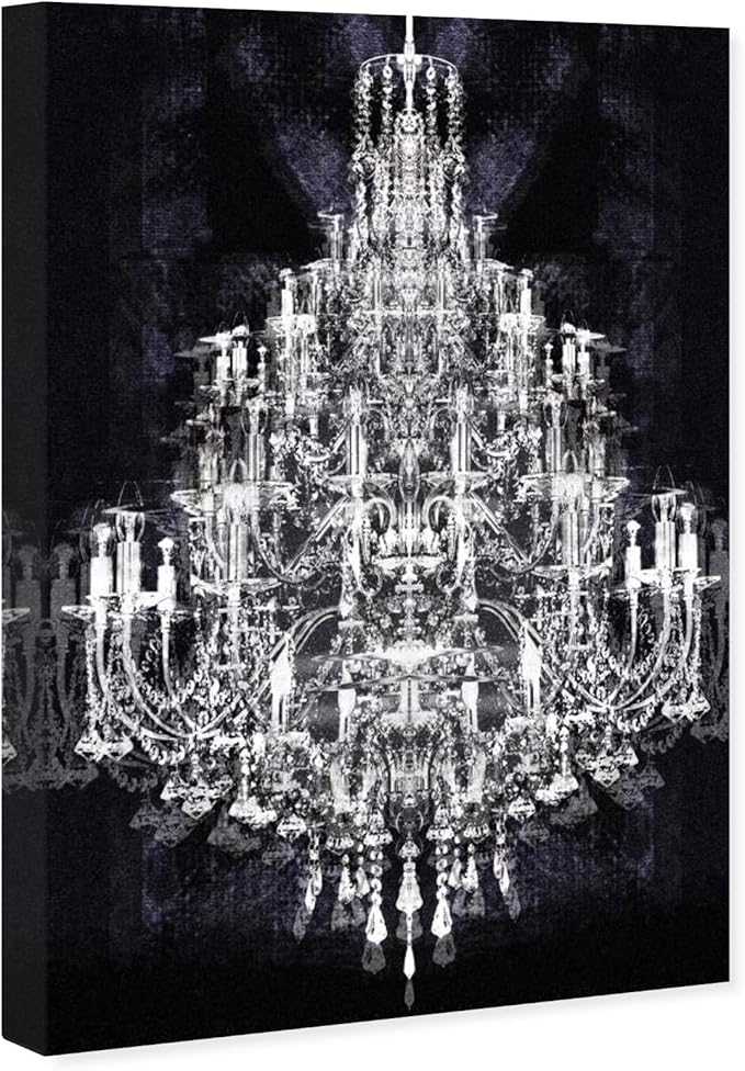 The Oliver Gal Artist Co. Fashion and Glam Wall Art Canvas Prints 'Montecarlo Crystal' Home Décor, 20 in x 30 in, White, Black