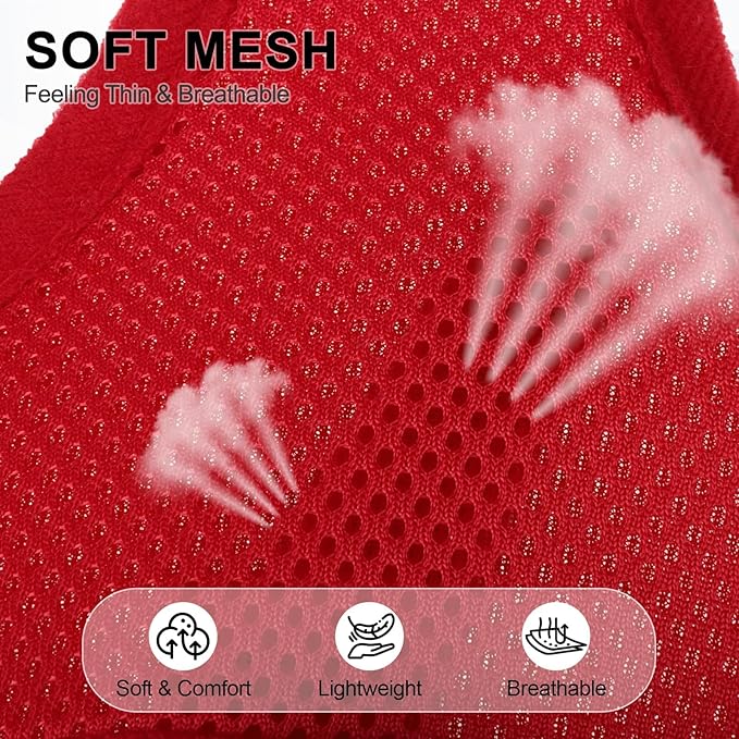 BINGPET No Pull Dog Harness,Soft Mesh Breathable All Weather Vest Harness,Safety Protection Design Durable Adjustable Step-in Easy Walk Dog Harness for Small Medium Large Dogs(Red,XL)