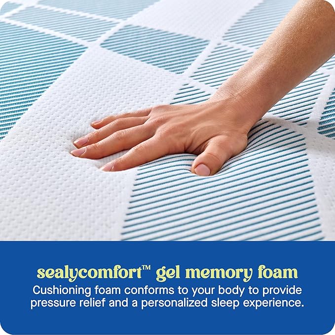 Sealy Dreamlife 14” Foam Mattress-in-a-Box, Queen, SealyComfort Gel Memory Foam, SealySupport Transition Foam, Machine Washable Cover