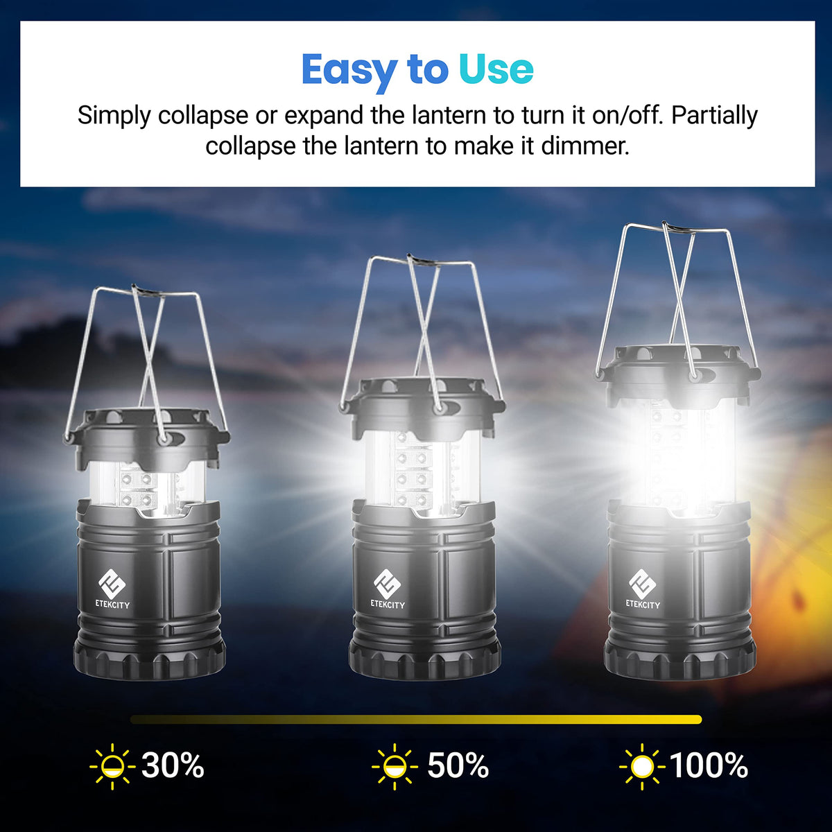 Etekcity Camping Lanterns | 4-Pack Emergency & Tent Lights