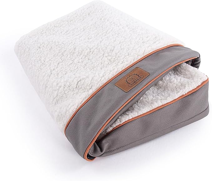 Sunheir Washable Large Dog Bed Covers Soft Plush Replacement, Waterproof Dog Bed Liner, Pet Bed Cover with Zipper 36x27x3 Inches, Light Grey, Cover Only