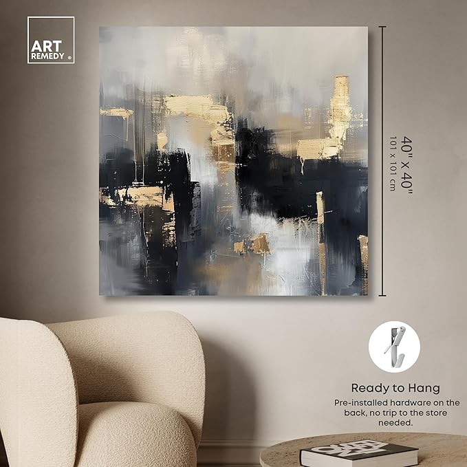 Art Remedy Daring Canvas Colorful Abstract Wall Art, Gallery Wrapped, 40" x 40"