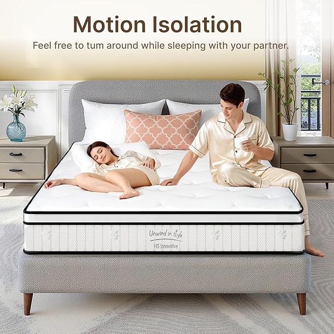 Full Size Mattress, 10 Inch Medium Firm Foam Hybrid Mattress with Individual Pocket Springs for Motion Isolation & Edge Support, Mattress in A Box CertiPUR-US Certified