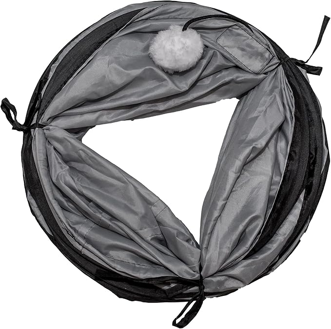 PetLike Cat Tunnel for Indoor Cats Collapsible Pop-up Pet Tube Peek Hole Hideaway Play Toys for Cats with Ball