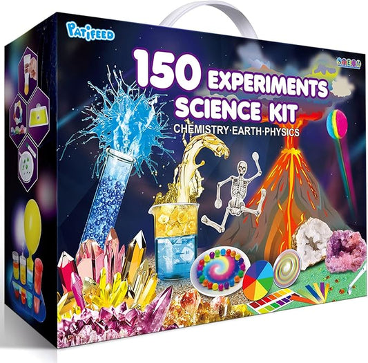 150 Experiments Science Kit for Kids, Chemistry Set, Scientific Christmas Birthday Toys Gifts Ideas for Boys Girls, Break Geodes, Volcano,S.T.E.M Learning Projects