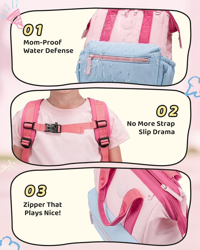 LOVEVOOK Toddler Backpack for Girls 2-4, Mini Preschool Backpack for Girls, Small Daycare Bag for Toddlers, Soft Lightweight Kids Travel Bookbag for Kindergarten