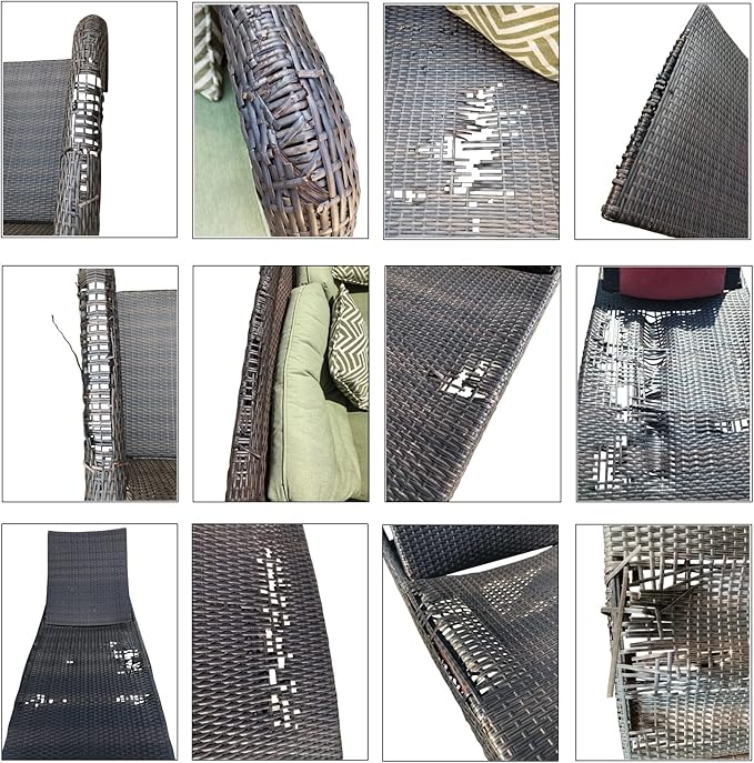 240 Ft Wicker Repair Kit, Plastic Wicker Repair Supplies, Gradient Dark Brown with Visible Mixed Color Stripes, Synthetic Rattan Replacement Material for Patio Wicker Furniture Repair