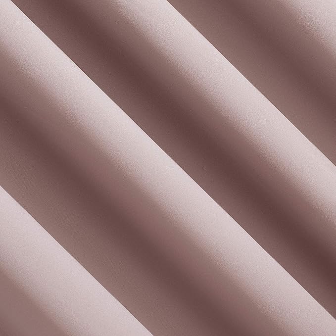 Sun Zero Nordic 2-pack Theater Grade Extreme 100% Blackout Grommet Curtain Panel Pair, 52" x 108", Blush