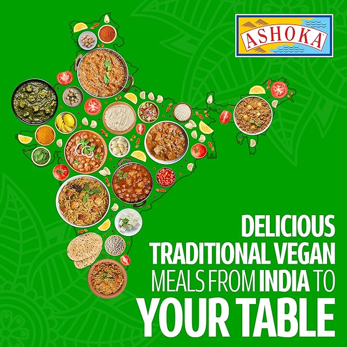 Ashoka Traditional Indian Meals 1932, Vegan Mixed Vegetable Curry, All-Natural Ready to Eat Microwavable Entrees, Shahi Navratan Korma, Kosher Certified, Gluten-Free with No Preservatives, Pack of 10