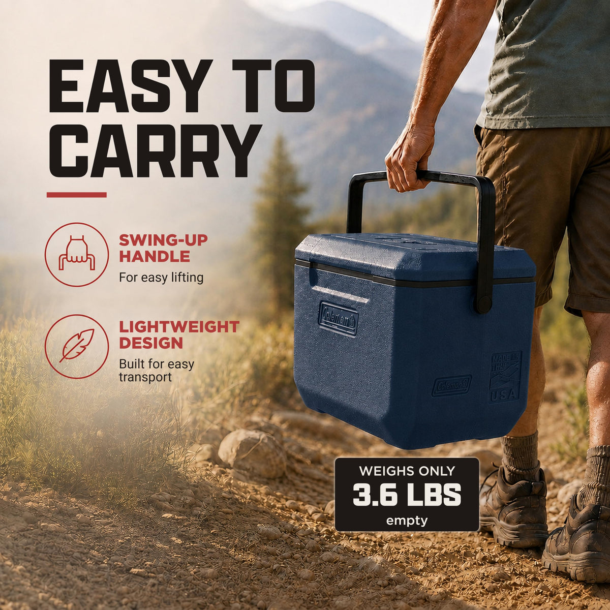 Coleman Chiller 16qt Portable Cooler with Ice Retention and 2-Way Heavy Duty Handles, Leak Resistant, Great for Camping, Concerts, Sports, and More, Sapphire