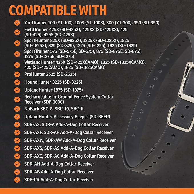 SportDOG 3/4-Inch Collar Strap - Waterproof Replacement Strap for Rugged Outdoor Use - Adjustable Collar with High Visibility - Grey