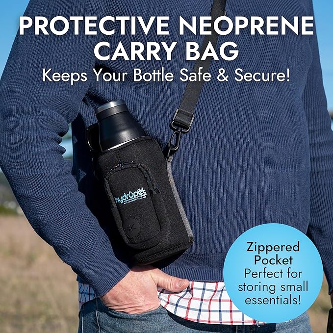 Hydropet Portable Dog Water Bottle (32 oz) - Insulated Dogs & Cats Travel Bottles, Stainless Steel - Detachable Dog Food Bowl and Water Bowl - Great for Daily Walks - Puppy Essentials & Accessories