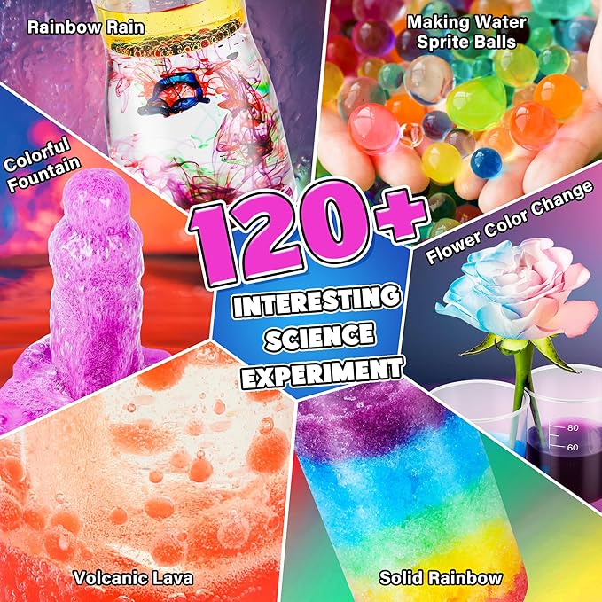 Kuovei Science Kit for Kids,120 Science Lab Experiments,Scientist Costume Role Play STEM Educational Learning Scientific Tools,Birthday Gifts and Toys for 6 7 8 9 10-12 Years Old Boys Girls Kids