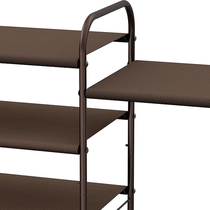 Simple Houseware 3-Tier Shoe Rack Storage Organizer, Bronze – Space-Saving Shoe Shelf, Holds 9–16 Pairs, Sturdy Metal Frame, Easy Assembly – Closet, Entryway, Bedroom Shoe Storage Solution