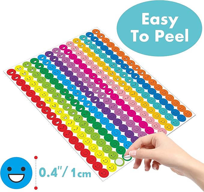 12456 PCS Funny Stickers, Mega Bundle Emotion Stickers in 14 Colors and 10 Designs Star with Stickers for Reward Behavior Chart (Each Measures 3/8”)