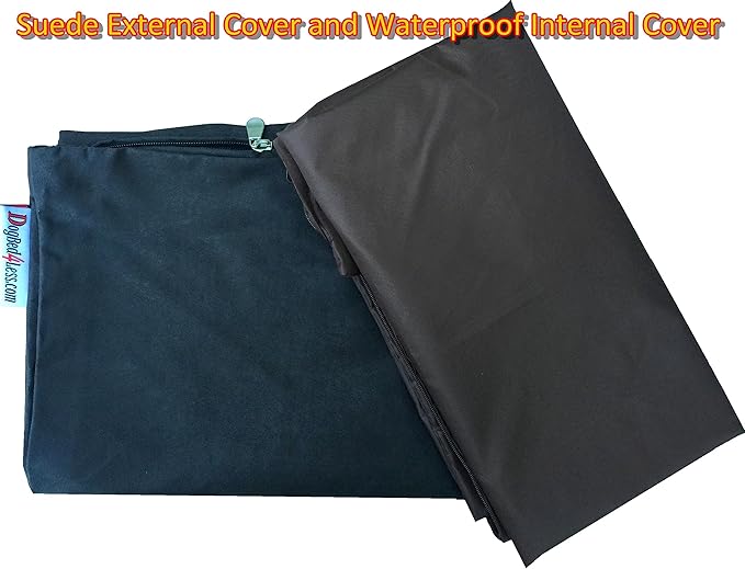 Dogbed4less Do It Yourself DIY Pet Bed Pillow Duvet Suede Cover + Waterproof Internal case for Dog/Cat at Medium 36"X29" Espresso Color - Covers only