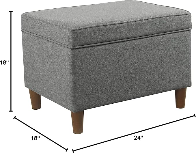 Home Decor | Dinah Collection Modern Storage Ottoman | Ottoman with Storage for Living Room & Bedroom (Grey)