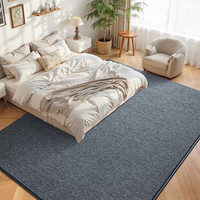 DweIke Rugs for Bedroom Living Room, 7x10 ft Blue Grey Area Rug, Washable Memory Foam Indoor Carpet, Modern Non-Slip Ultra Soft Carpets for Kids Boys Girls Adults Nursery Dorm Home Decor