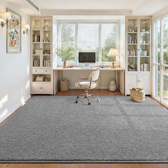 DweIke Rugs for Bedroom Living Room, 4x6 ft Grey Area Rug, Washable Memory Foam Indoor Carpet, Modern Non-Slip Ultra Soft Carpets for Kids Boys Girls Adults Nursery Dorm Home Decor
