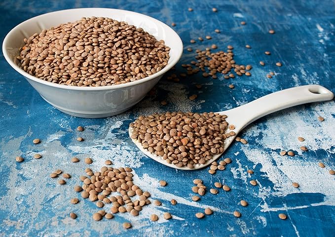 Food to Live Organic Whole Red Lentils, 1 Pound Non-GMO, Dry Raw Lentils, Sproutable, Vegan, Kosher, Bulk. Easy to Cook. Source of Folate, Fiber, and Protein. For Lentil Soup, Stews, Curry