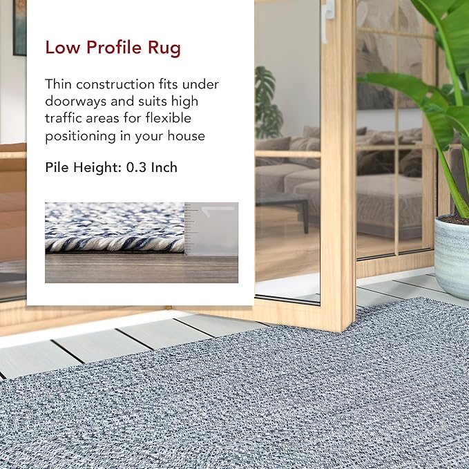 nuLOOM 3' x 5' Solid Hand Braided Indoor/Outdoor Area Rug, Pet-Friendly, High Traffic, Weather Resistant, for Patio, Balcony, Bedroom, Living, Dining Room, Wynn Navy