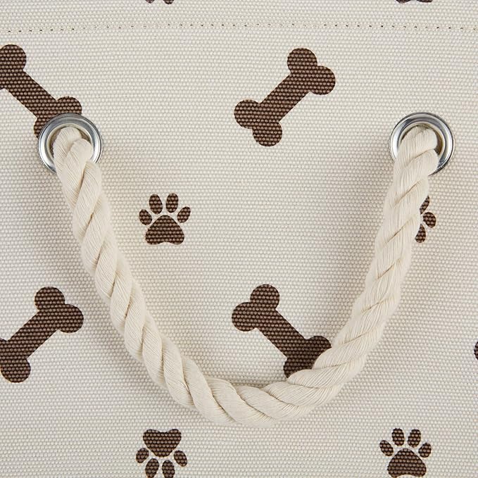 Bone Dry Pet Storage Collection Paw and Bone Print, Medium Rectangle, 16x10x12, Dark Brown