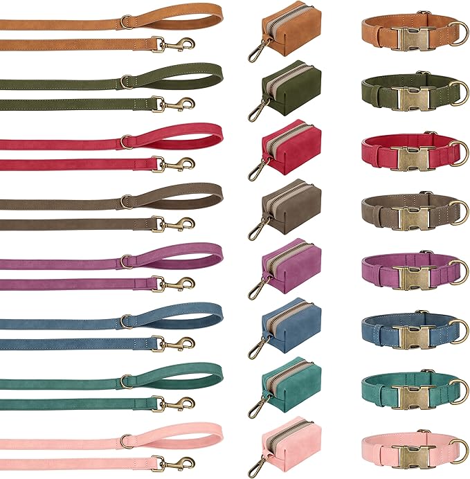 Didog Soft PU Leather Dog Collar, Stylish Quick Released Dog Collar for Large Dogs, Easy Clean Adjustable Pet Collar for Daily Walking, Brown, XL Fit 17-27" Neck