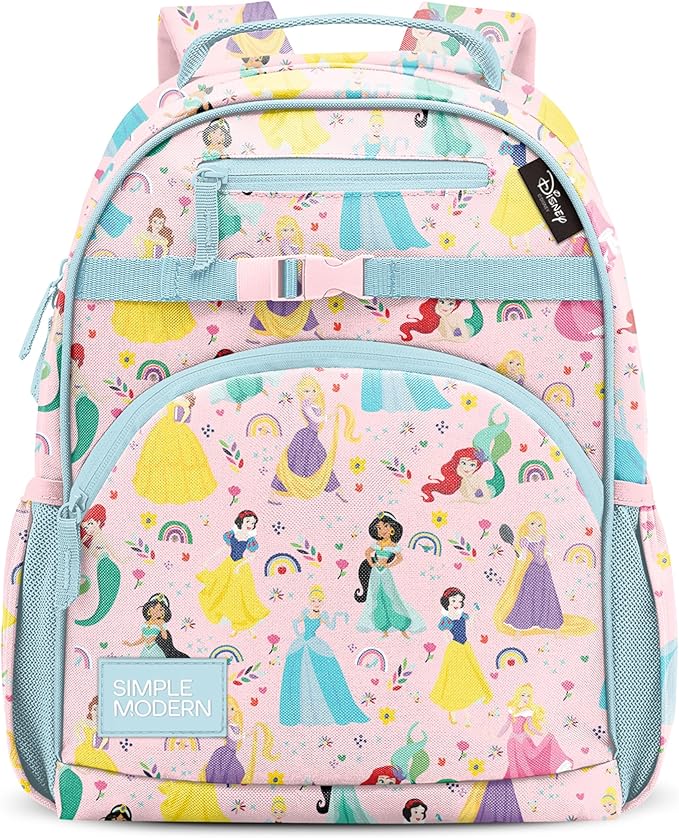 Simple Modern Medium Disney Toddler Backpack for School Girls and Boys | Kindergarten Elementary Kids Backpack | Fletcher Collection | Kids - 15" tall | Princess Rainbows