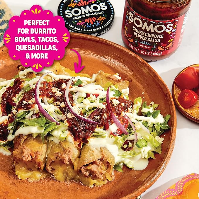 SOMOS Spicy Refried Beans - Gluten Free, Non-GMO, Vegan & Microwavable Meals Ready to Eat - Delicious, Healthy & Convenient - Perfect for Tacos, Tostadas & More | 10 oz (Pack of 6)