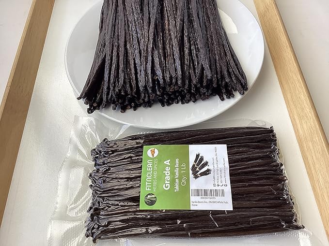 16oz Tahitian Vanilla Beans Grade A. 6"-7" Bulk for Extract, Cooking and Baking by FITNCLEAN VANILLA| 1Lb Fresh Gourment Natural NON-GMO Whole Pods