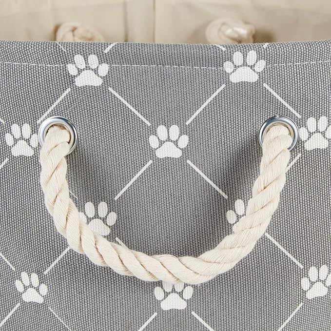 Bone Dry Pet Storage Paw and Bone, Trellis Collection, Large Rectangle, 17.5x12x15 Gray