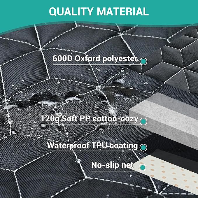 Dog Car Seat Covers for Back Seat,Waterproof Pet Bench Seat Covers for Trucks Ford f150/Ram1500/Nissan Frontier/Toyota Tacoma/GMC Canyon/Silverado Scratch Nonslip Truck Seat Cover for Dogs