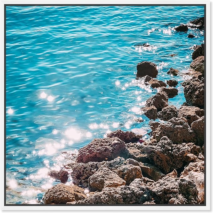 Italian Summer Landscape Photography Canvas Wall Art by Notoriart, White Floater Frame, 20"x20"