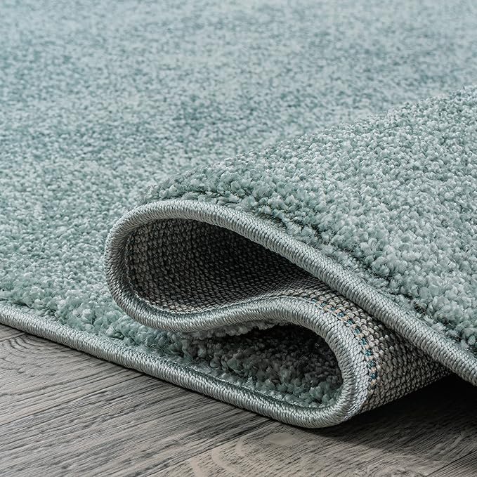 JONATHAN Y Haze Solid Low-Pile Aqua Blue 4x6 Oval Indoor Area Rug, Coastal,Bohemian,Minimalist,Classic, Easy-Cleaning for Living Room,Bedroom,Kitchen,Pet Friendly,Non-Shedding (SEU100S-4OV)