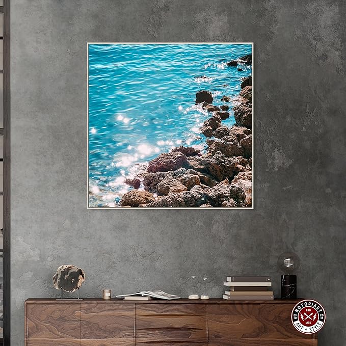 Italian Summer Landscape Photography Canvas Wall Art by Notoriart, Silver Floater Frame, 40"x40"