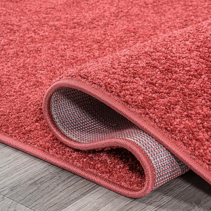 JONATHAN Y Haze Solid Low-Pile Red Indoor Area Rug 8x10, Coastal,Bohemian,Minimalist,Classic, Easy-Cleaning for Living Room,Bedroom,Kitchen,Pet Friendly,Non-Shedding (SEU100E-8)