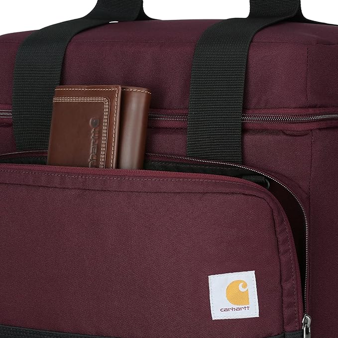 Carhartt Insulated Two Compartment Cooler, Durable Water Repellent Material W/Front Zippered Pocket for Camping, Beach & Travel