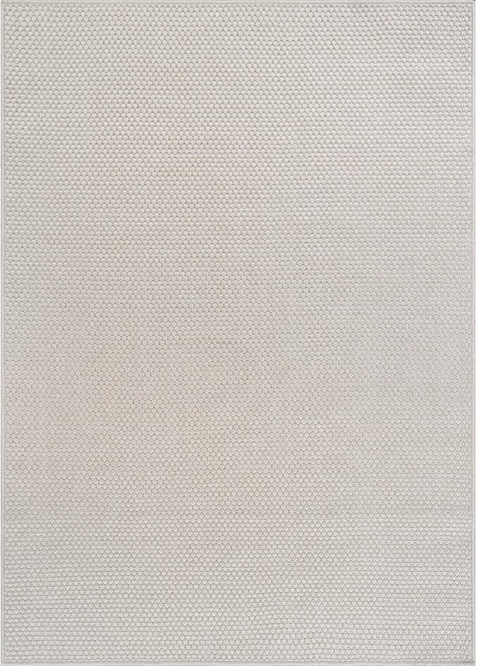 CAMILSON Easy Jute Rug 10x14 Indoor Outdoor Off-White Farmhouse Area Rugs for Living Room Patio and Kitchen Rug Solid Woven Design Easy-Cleaning Washable Outside Carpet Alfombras 10 x 14
