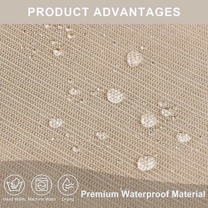 Dog Bed Covers Replacement Washable, Waterproof Dog Bed Cover with Zipper, 36Lx27Wx3H inch Durable Oxford Pet Bed Cover for Outdoor/Indoor Use, Cover Only, Khaki