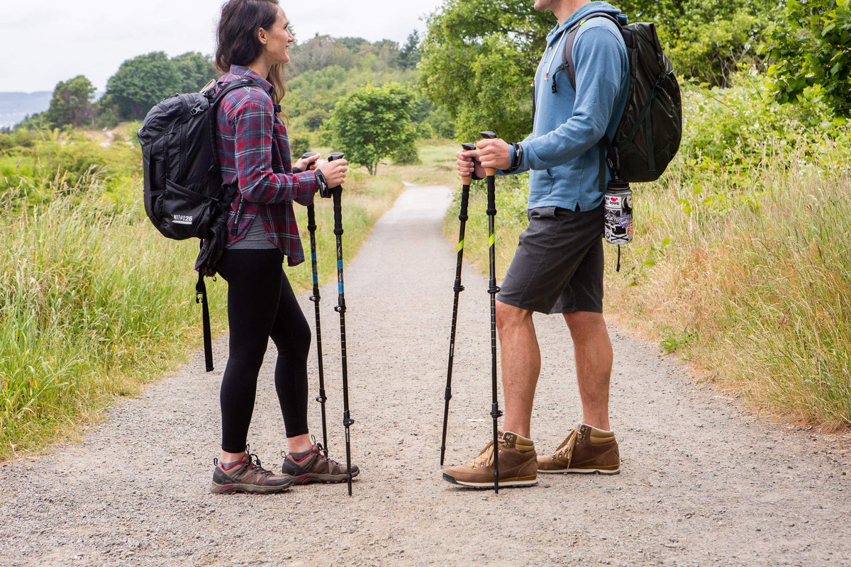 Cascade Mountain Tech Trekking Poles - Carbon Fiber, Adjustable, Green