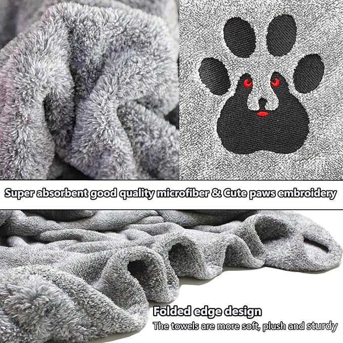 Extra Large Dog Towel Super Absorbent Soft Microfiber Pet Bath Grooming Towels for Drying Dogs and Other Pets (XL-55" * 36", Green)